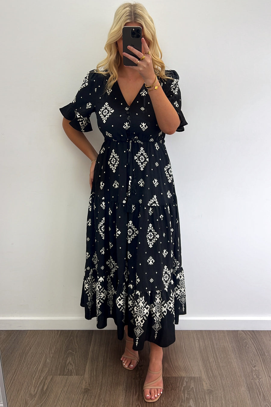 Adeline Dress - Black White