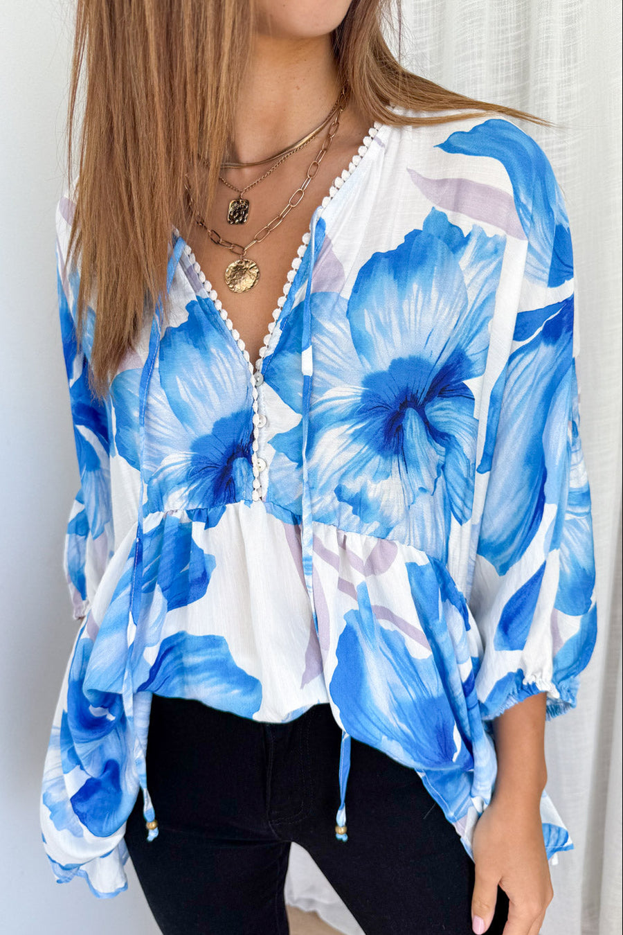 Blue White Floral