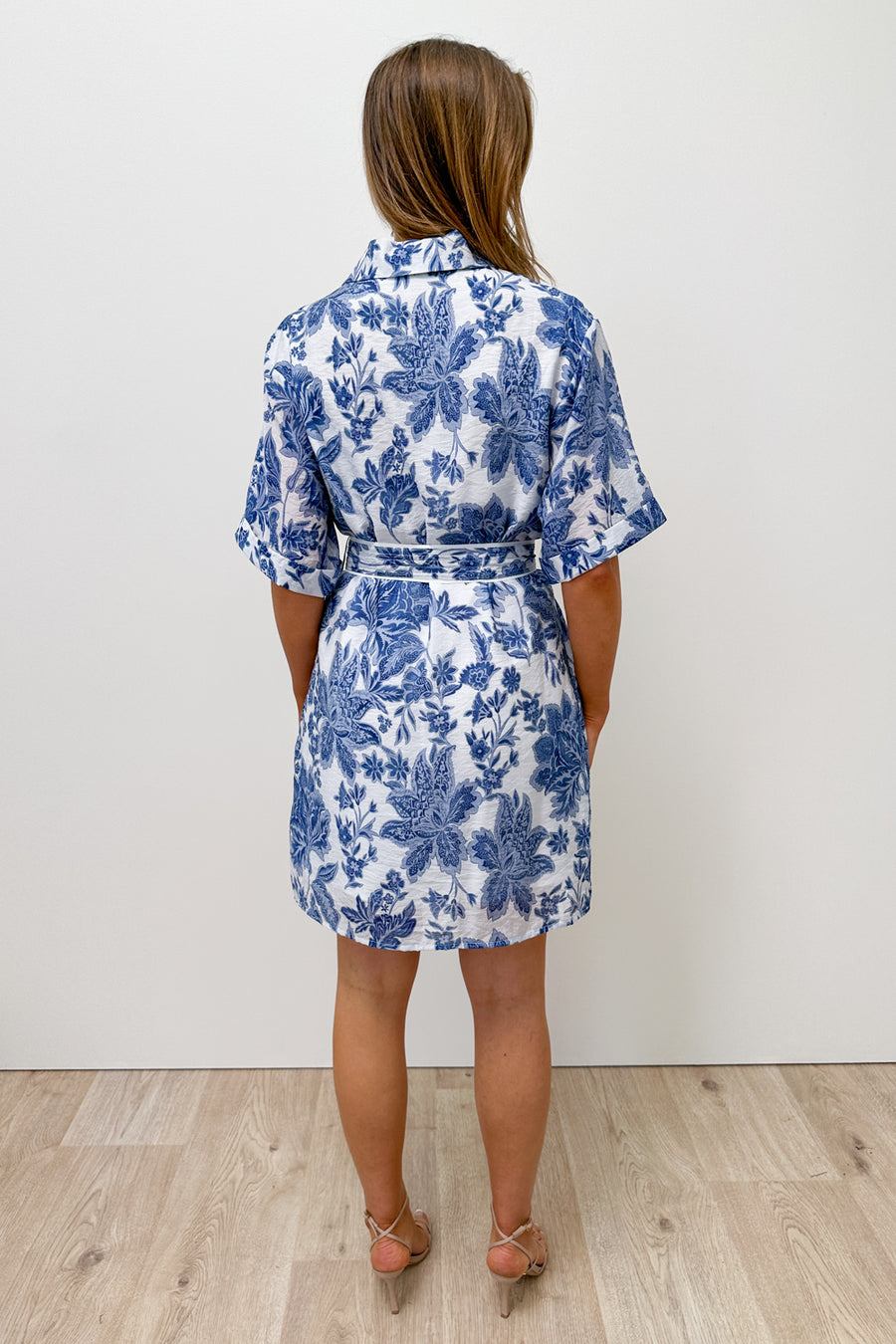 White Blue Floral