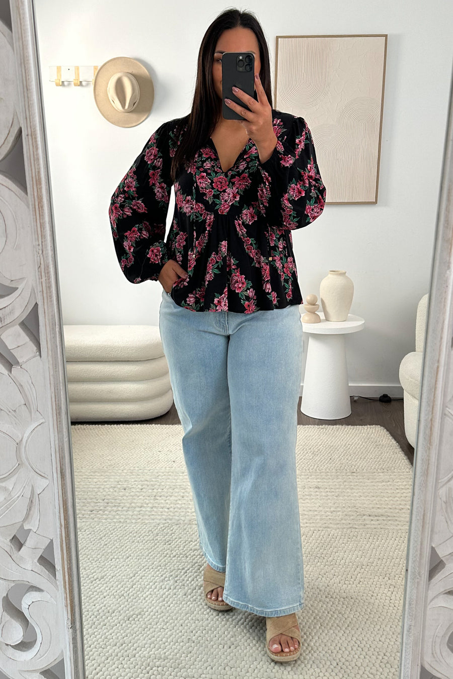 Black Pink Floral