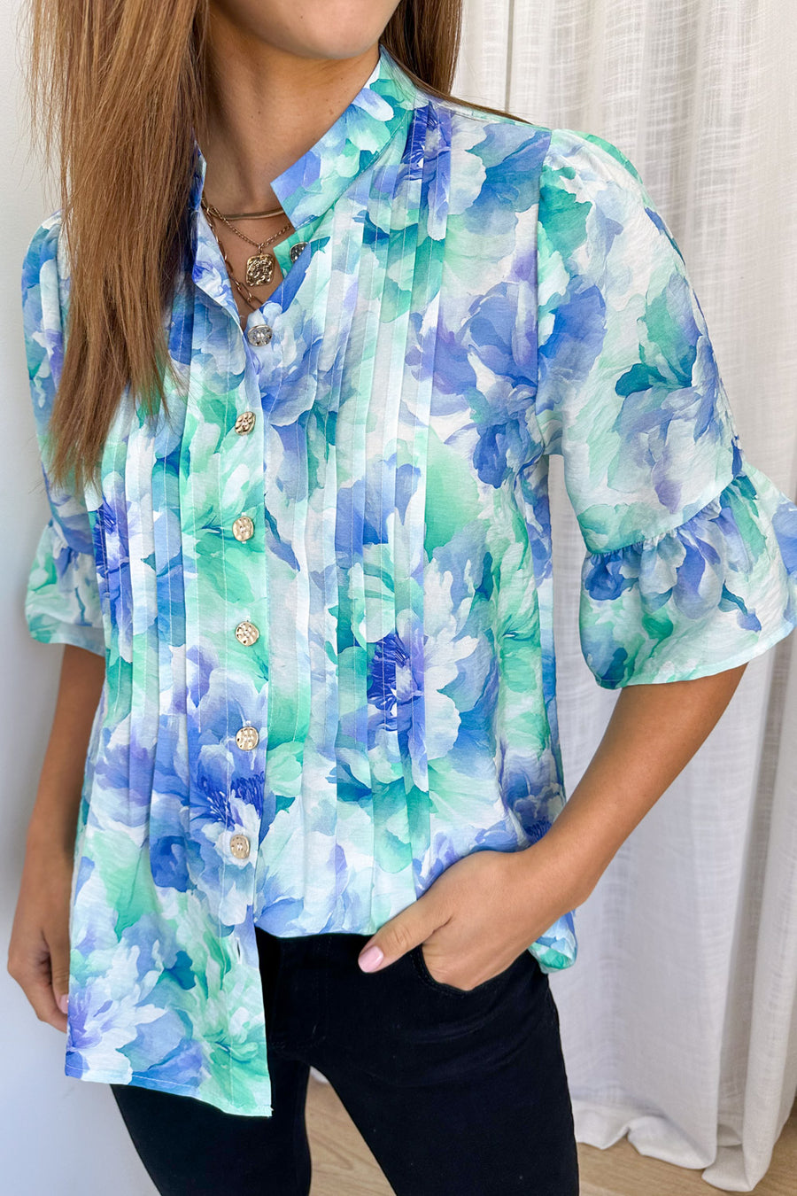 Blue Turquoise Floral