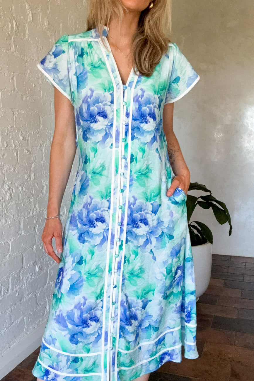 Blue Turquoise Floral