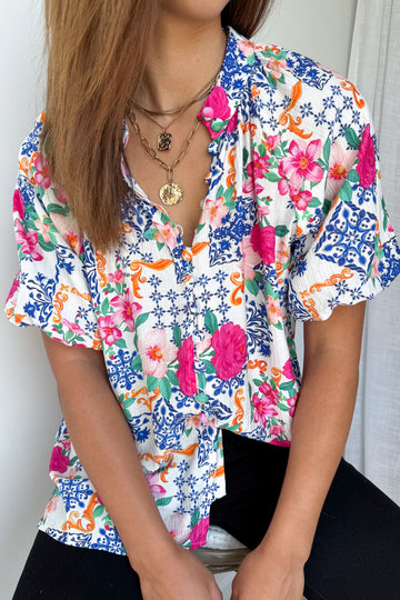 Cobalt Fuchsia Tile: kym