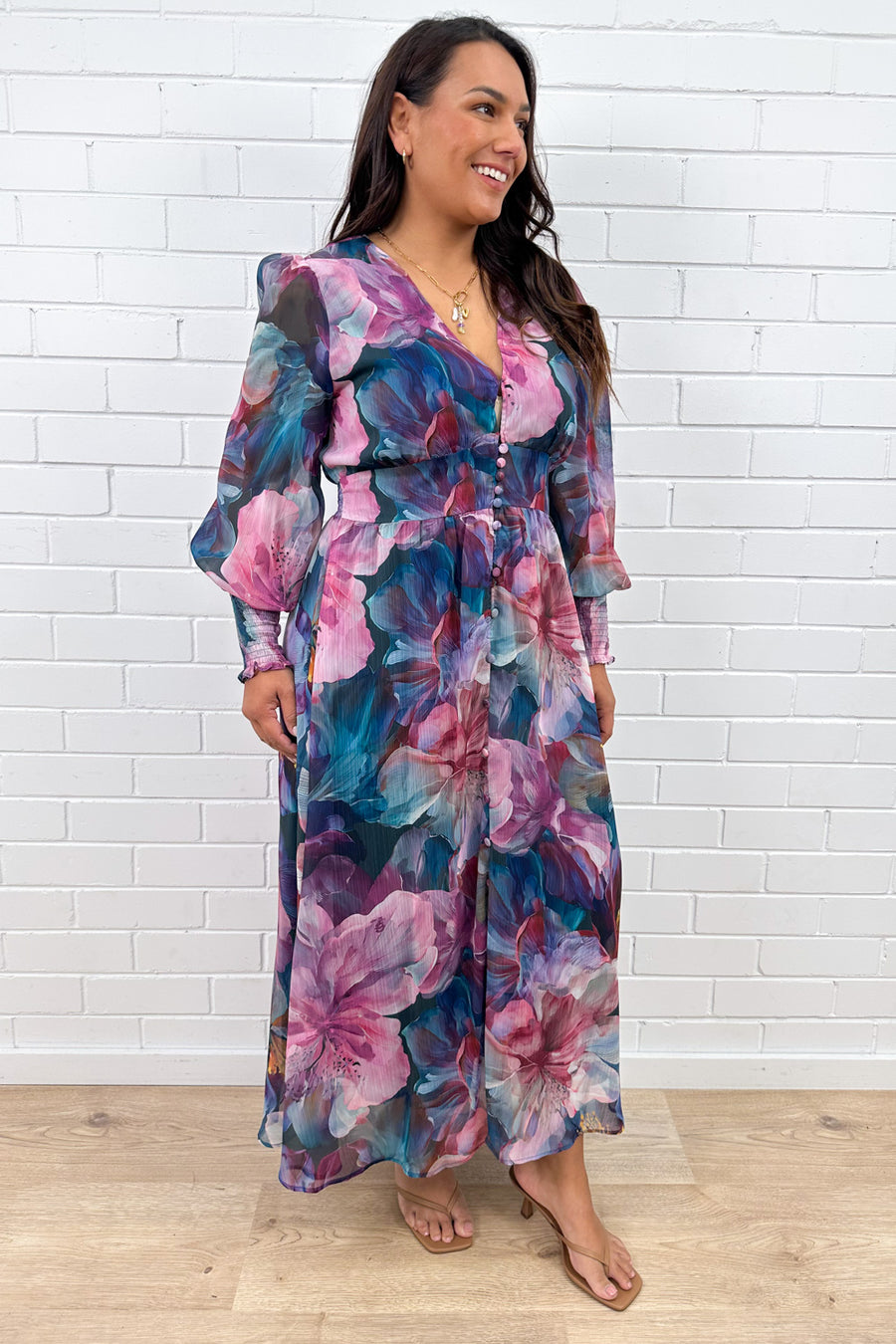 Pink Teal Floral