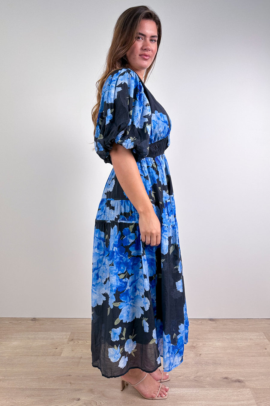 Black Blue Floral