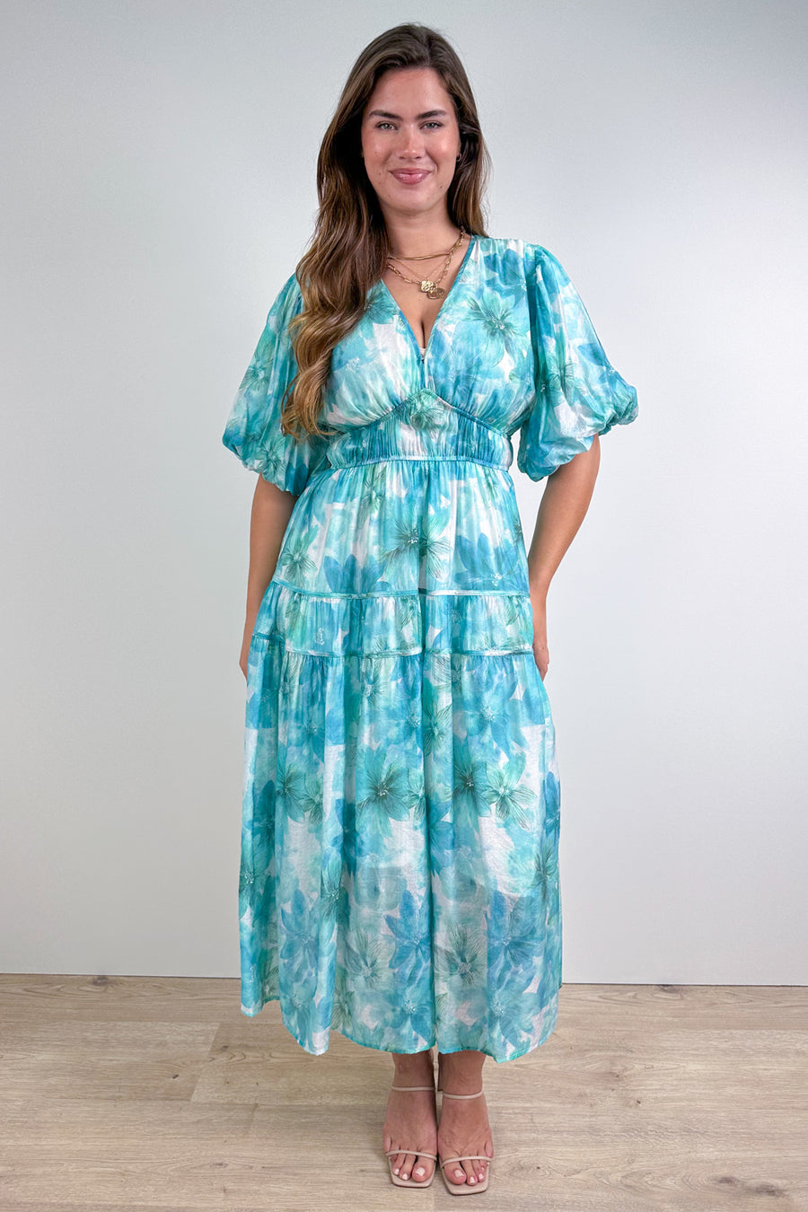 White Blue Floral