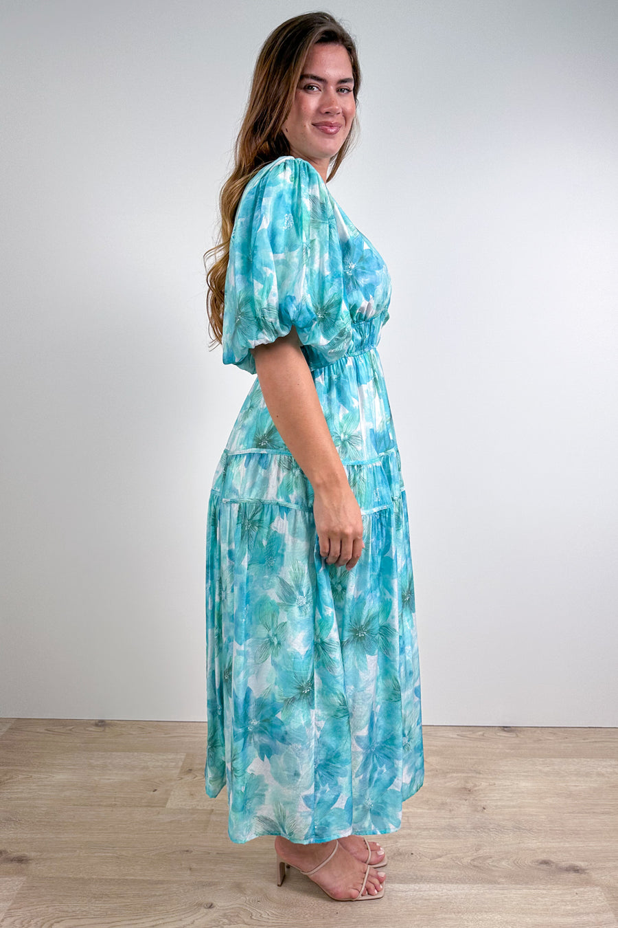 White Blue Floral