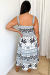 Blue Palm Print
