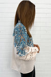 Cream Blue Paisley