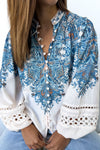 Cream Blue Paisley