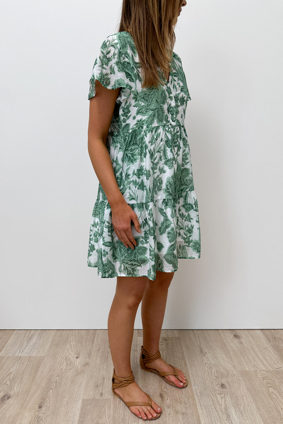 White Green Floral