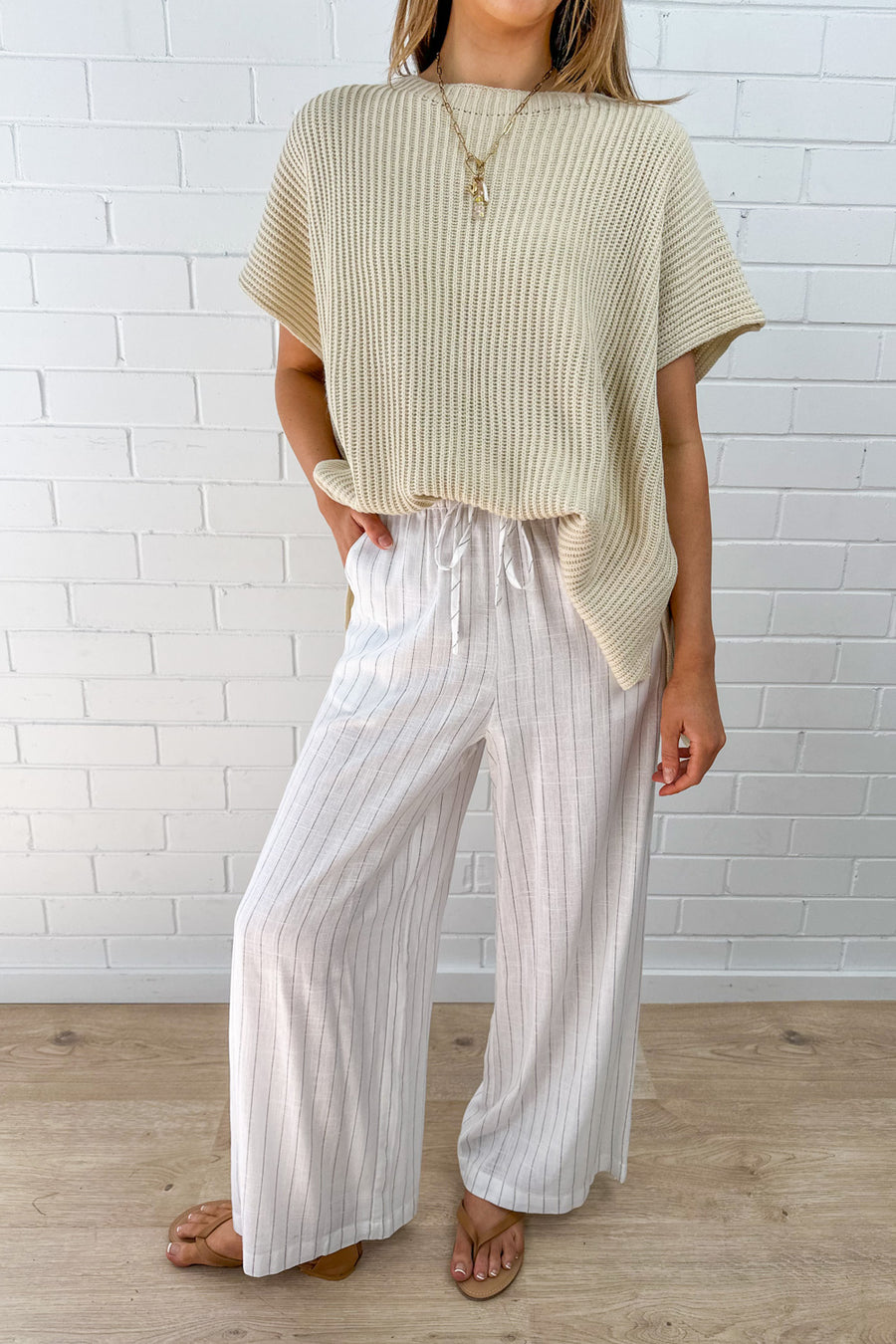 White Pinstripe