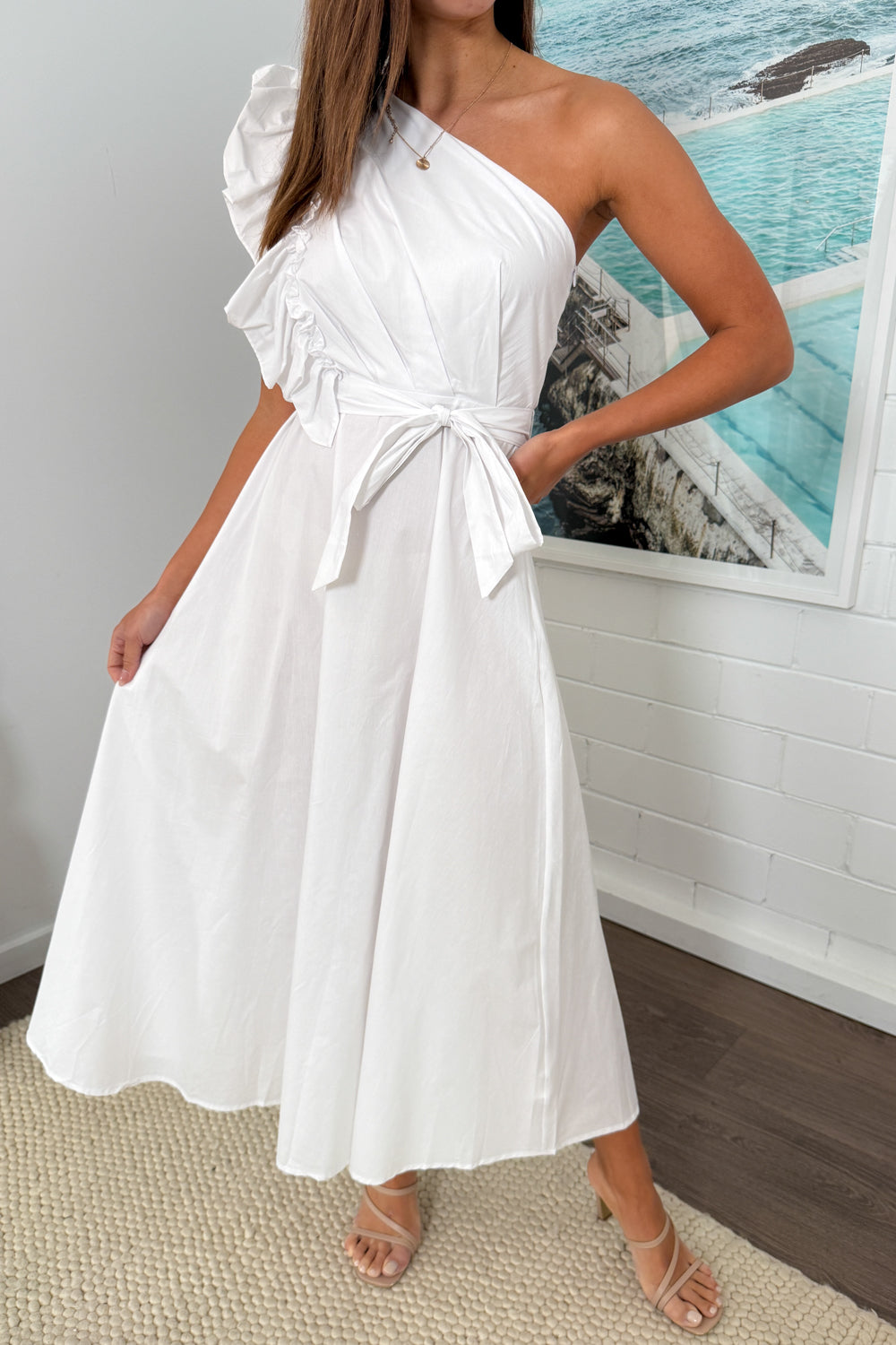 Hawaii Dress - White | One-Shoulder Occasion Dress