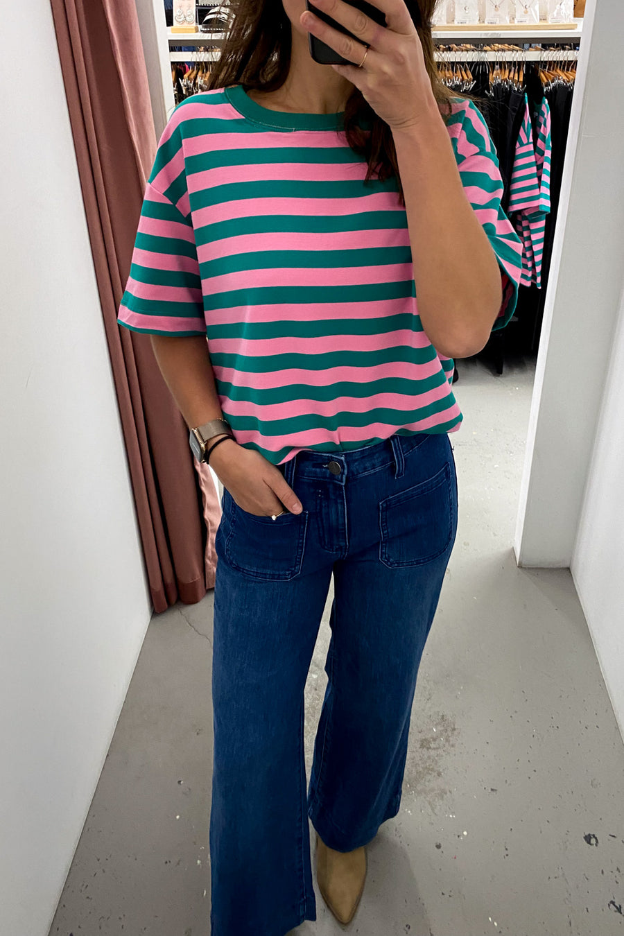 Pink Green Stripe