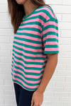Pink Green Stripe