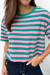 Pink Green Stripe