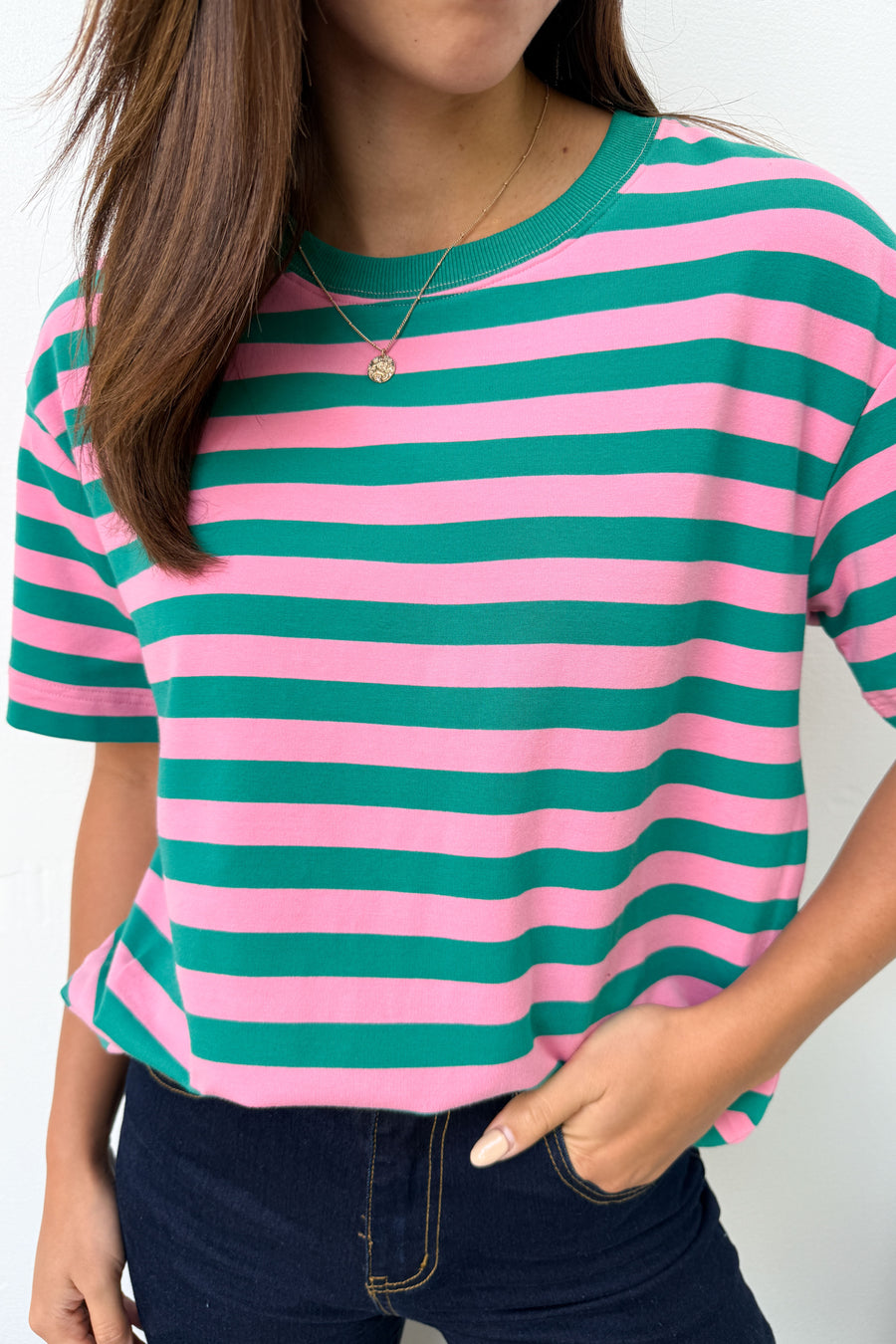 Pink Green Stripe