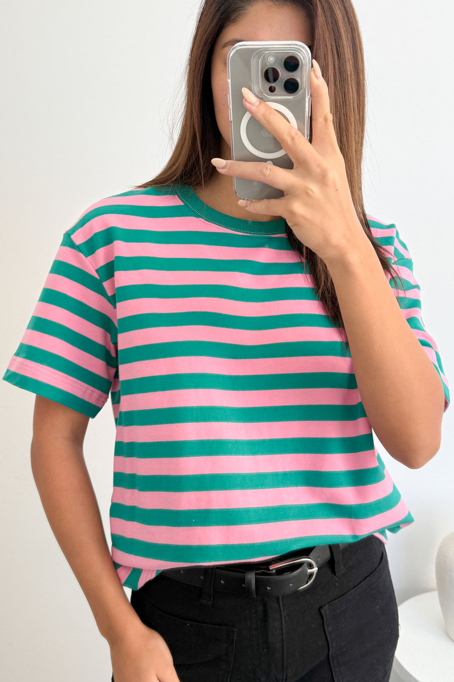 Pink Green Stripe