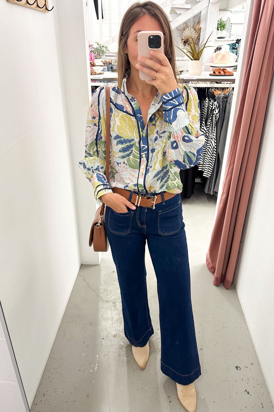 Navy Green Print