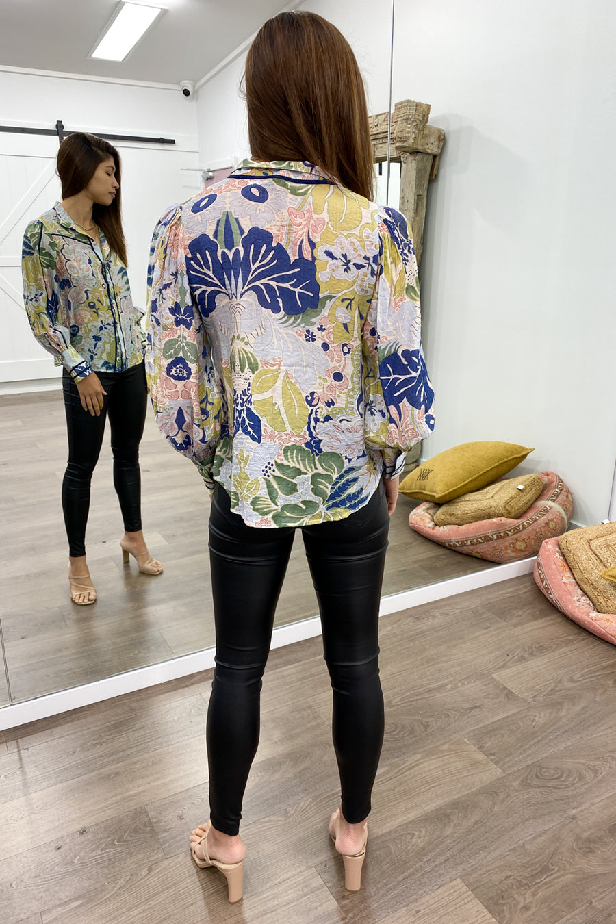 Navy Green Print