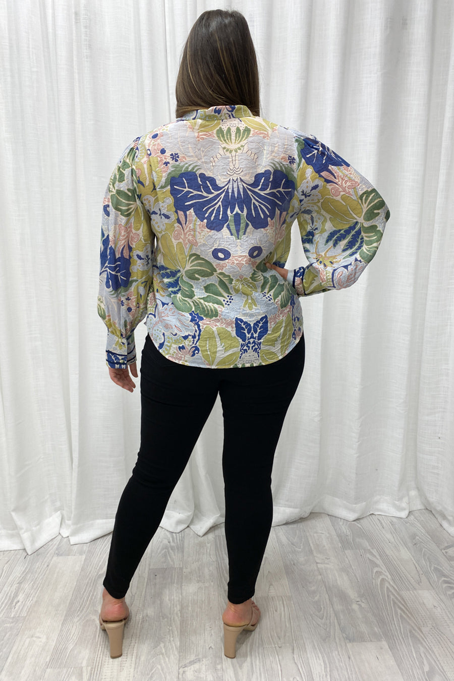 Navy Green Print