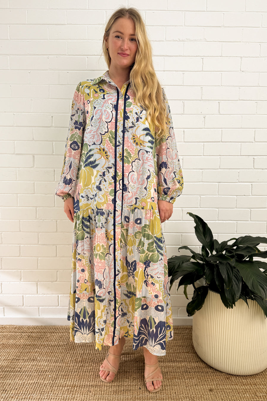 Navy Green Print