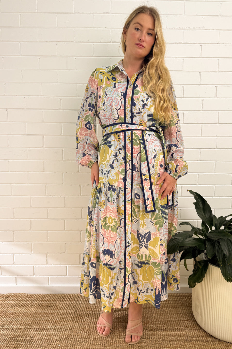 Navy Green Print