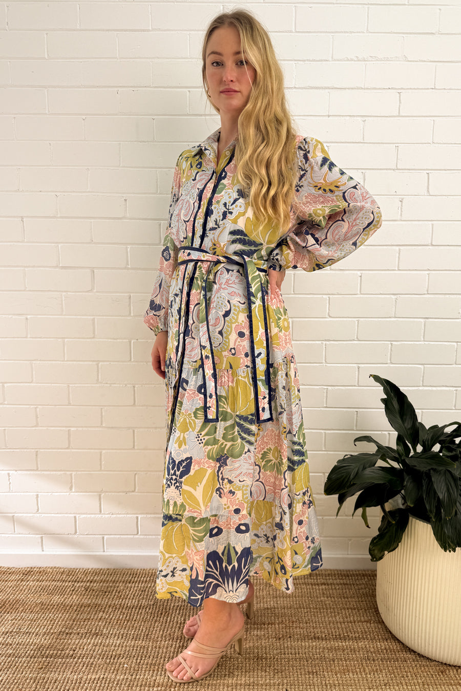Navy Green Print