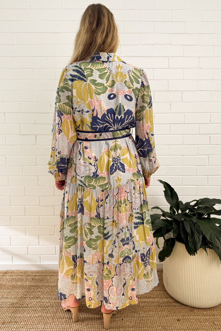 Navy Green Print