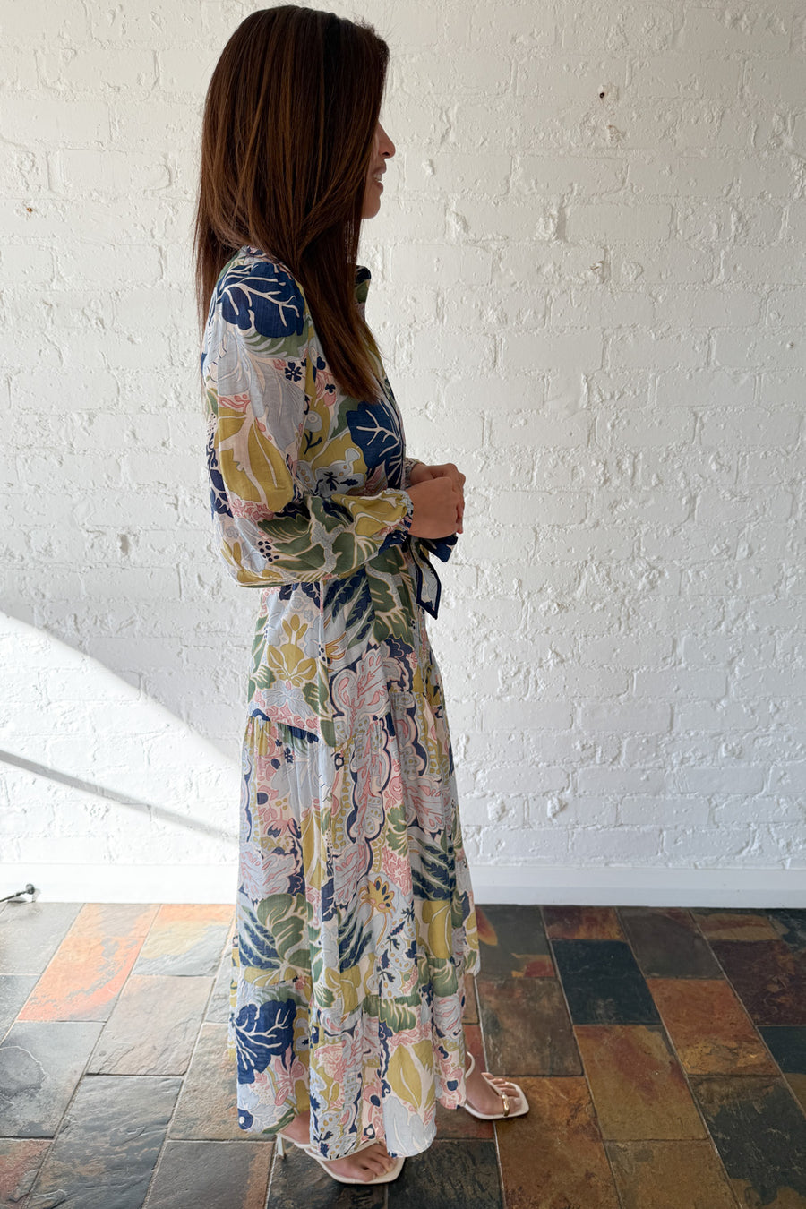Navy Green Print