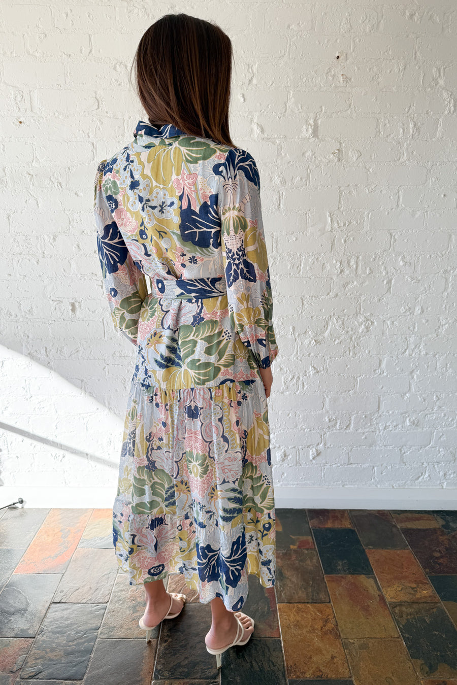 Navy Green Print
