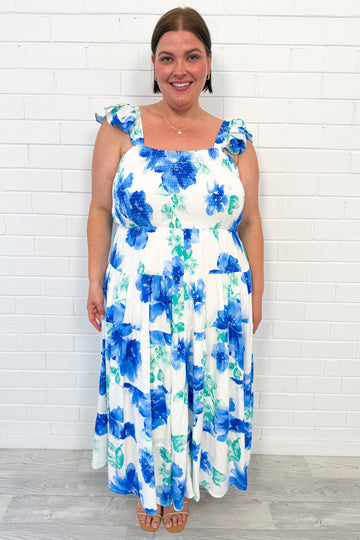 White Blue Floral: jess