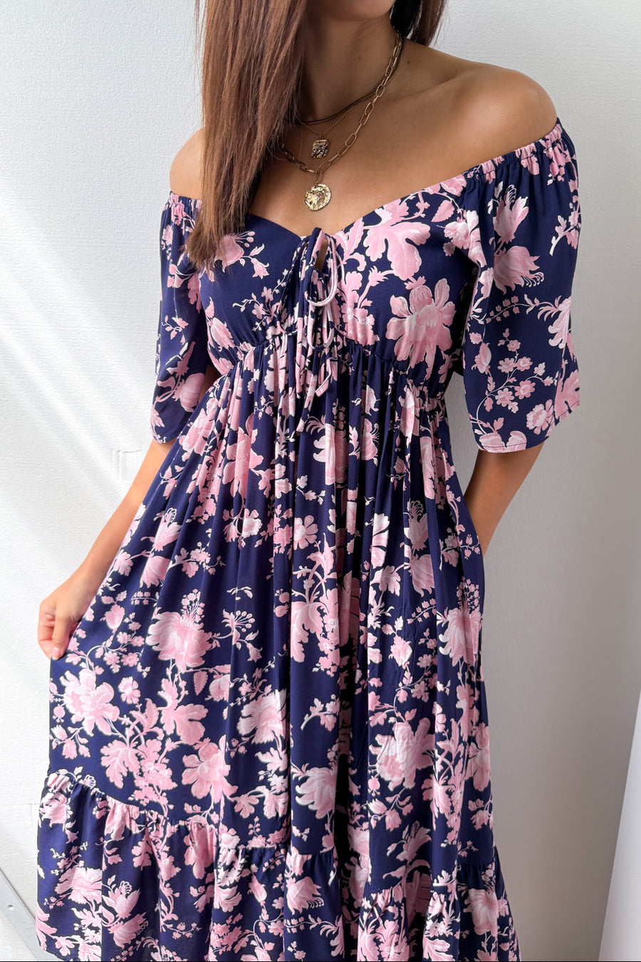 Navy Pink Floral