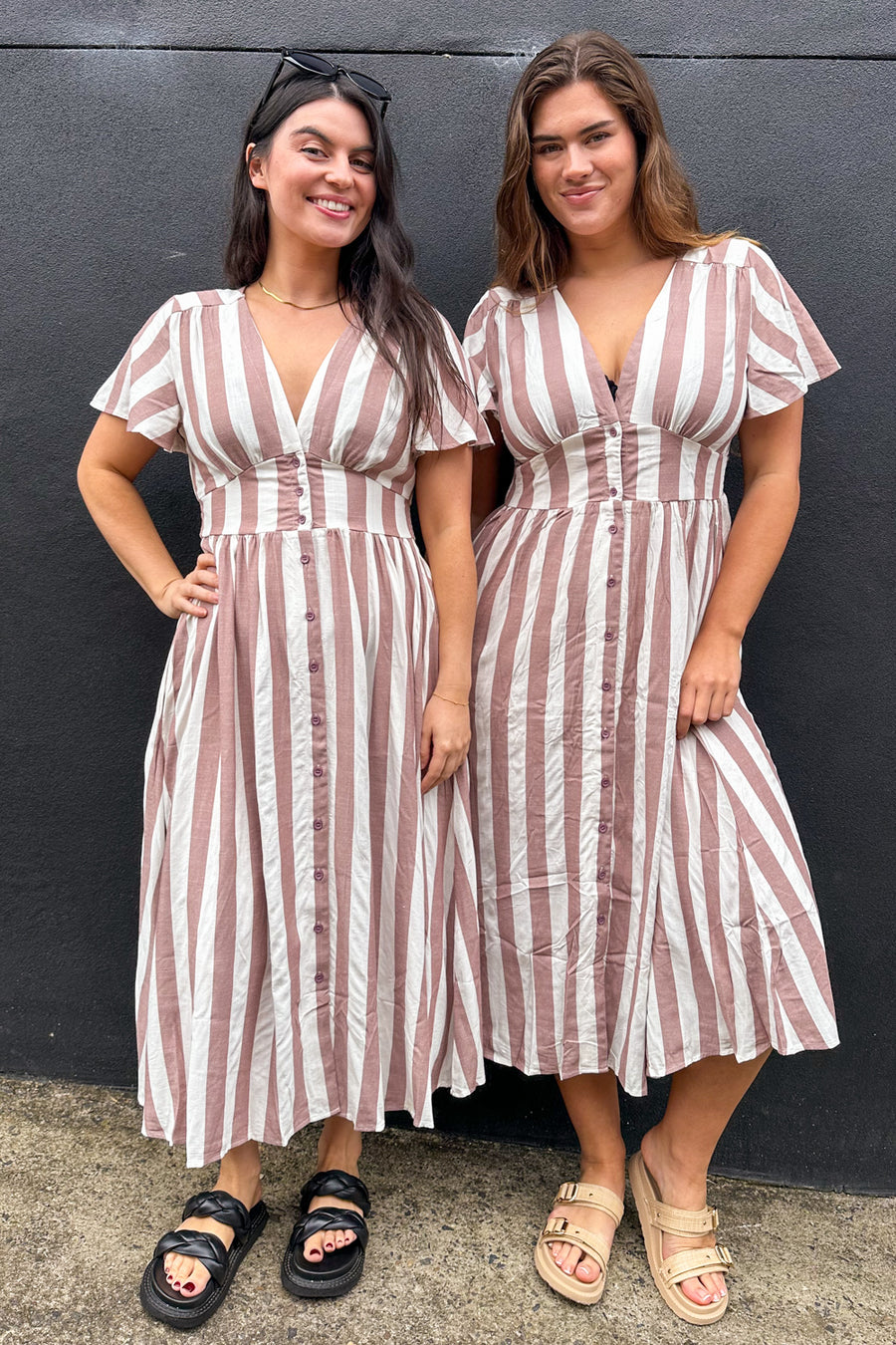 Tan White Stripe
