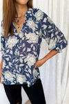 Navy Cream Floral