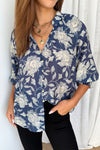 Navy Cream Floral