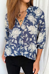 Navy Cream Floral