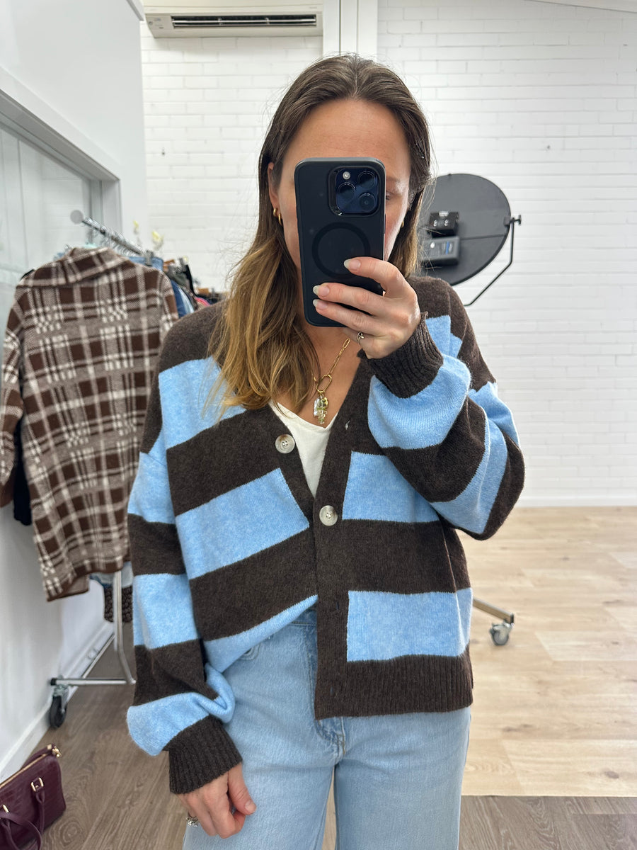 Chocolate Blue Stripe