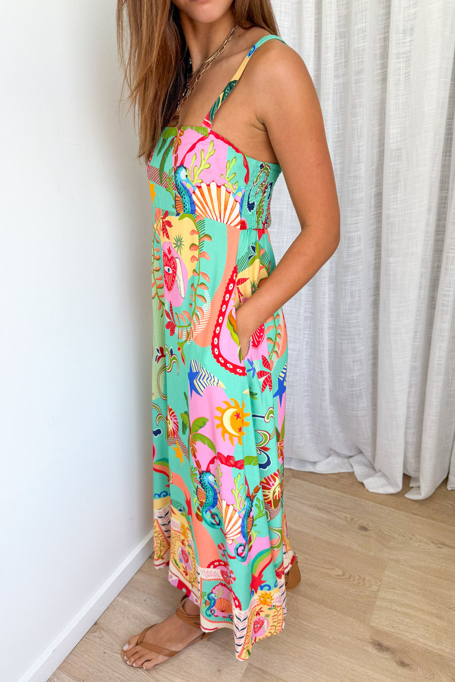 Green Seahorse Print