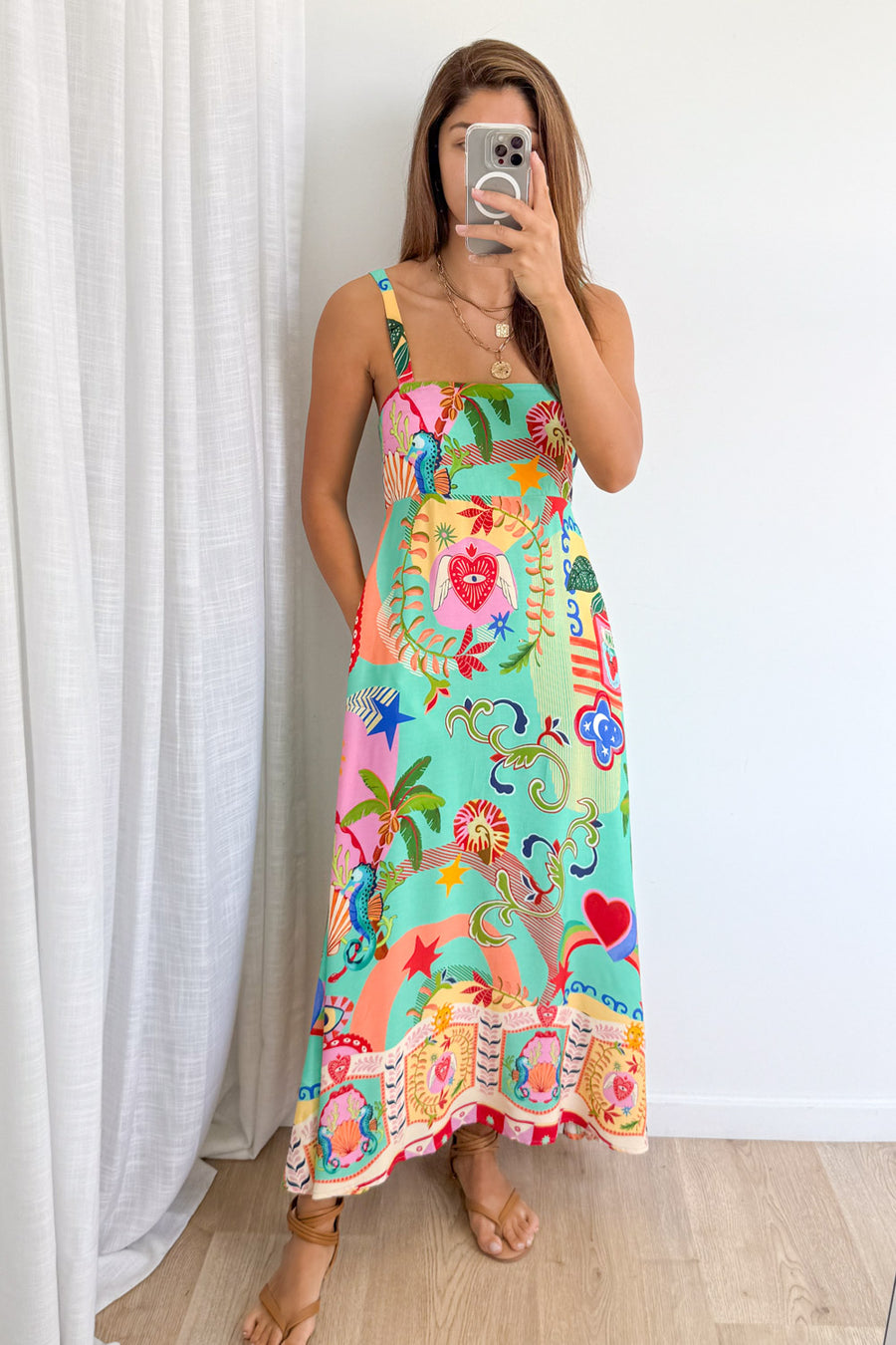 Green Seahorse Print