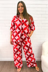 Pink Red Print