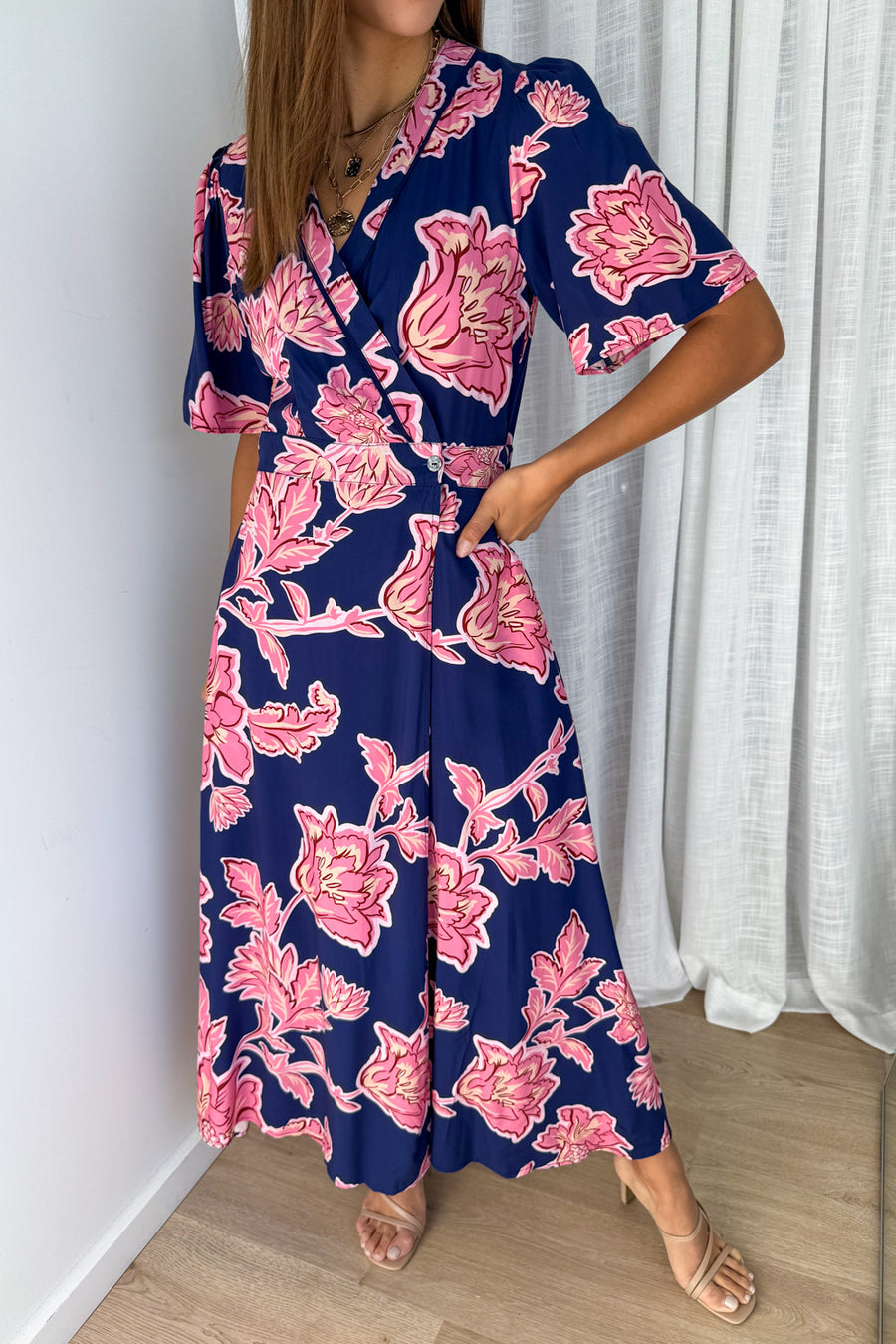 Navy Pink Floral