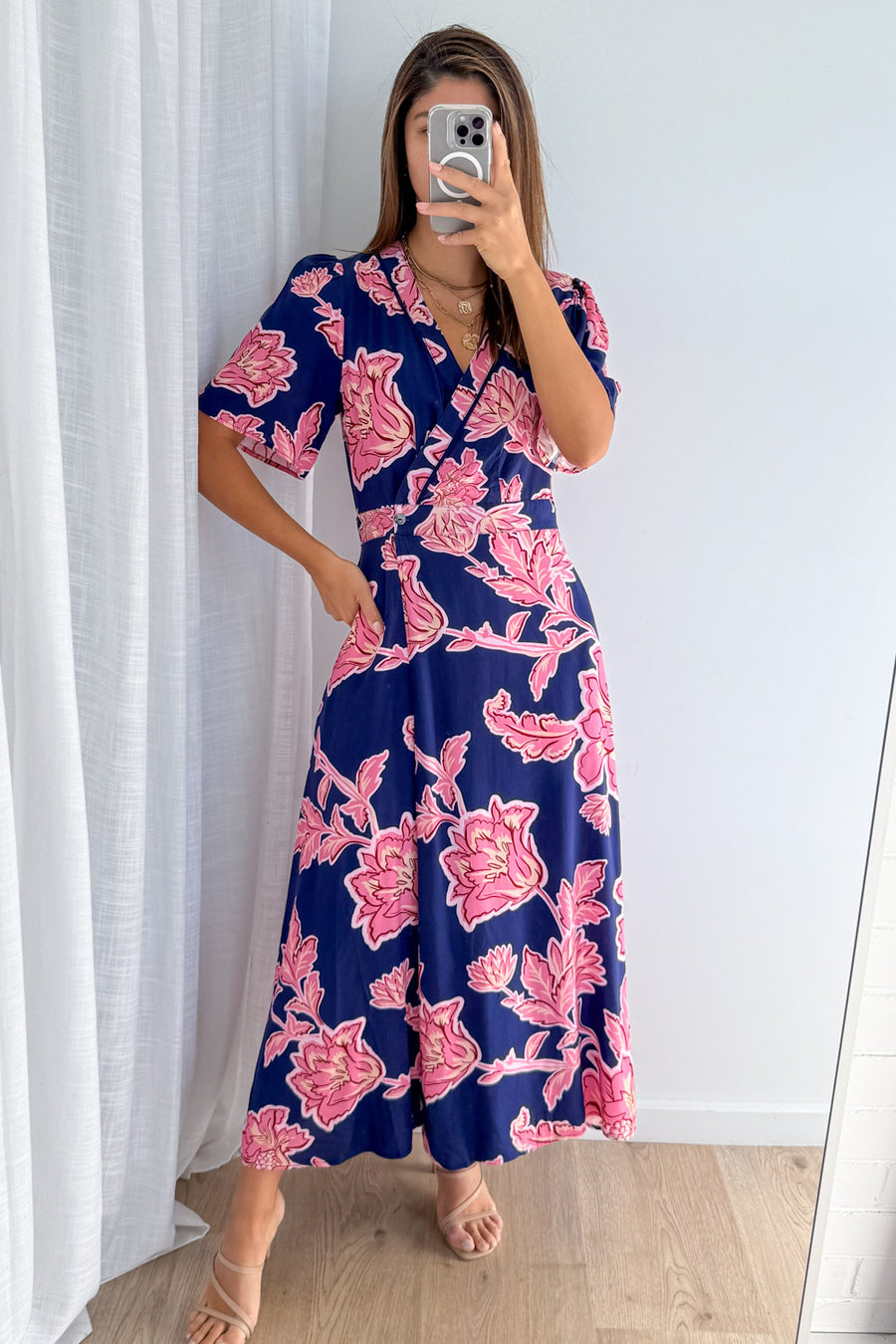 Navy Pink Floral