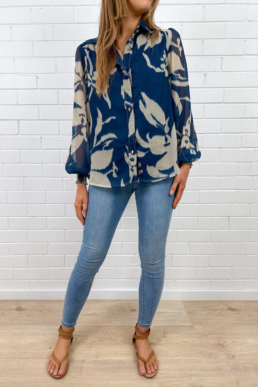 Blue Cream Floral