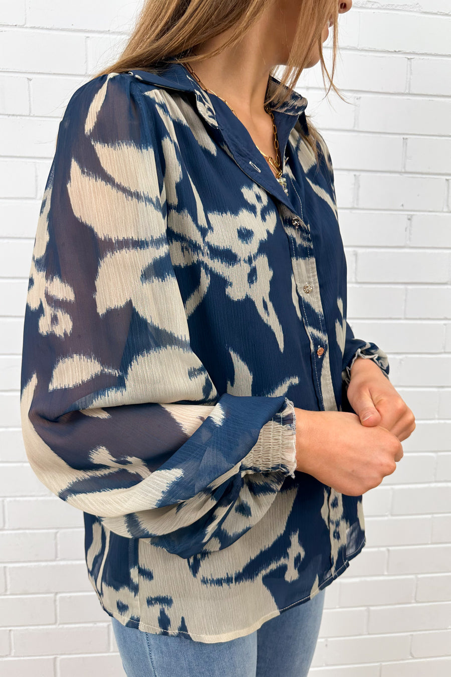 Blue Cream Floral