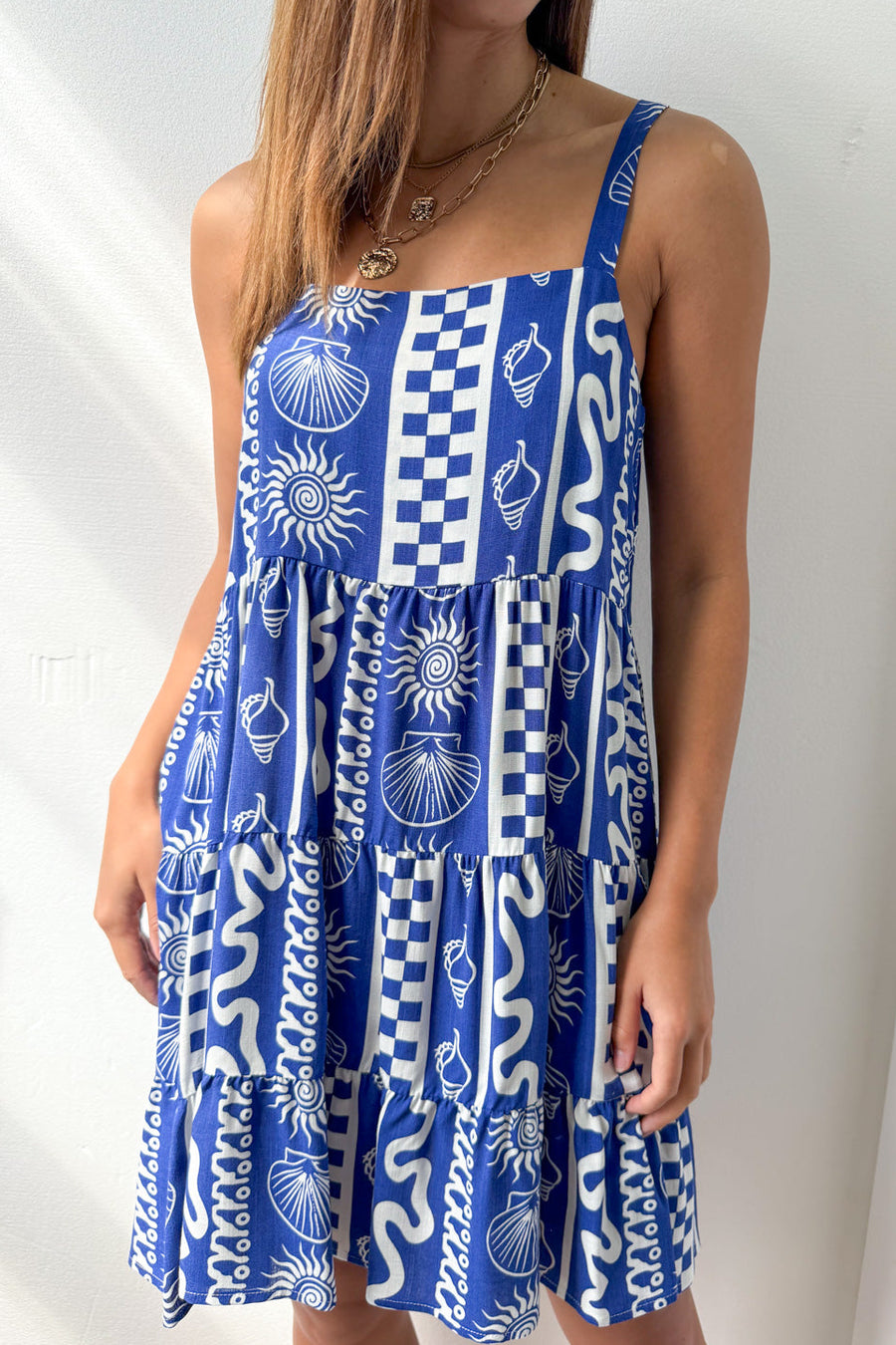Blue White Print