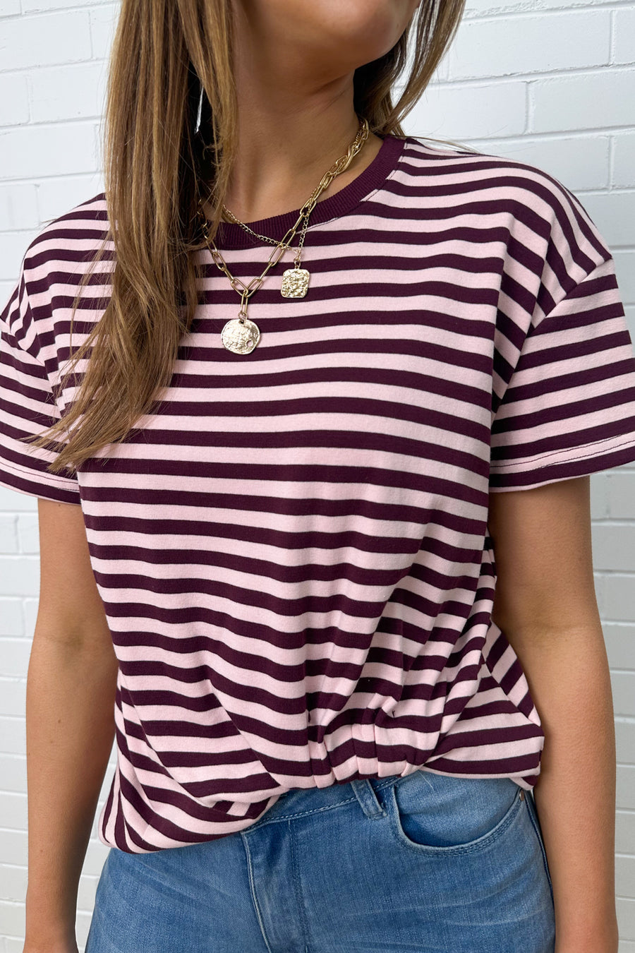 Blush Burgundy Stripe