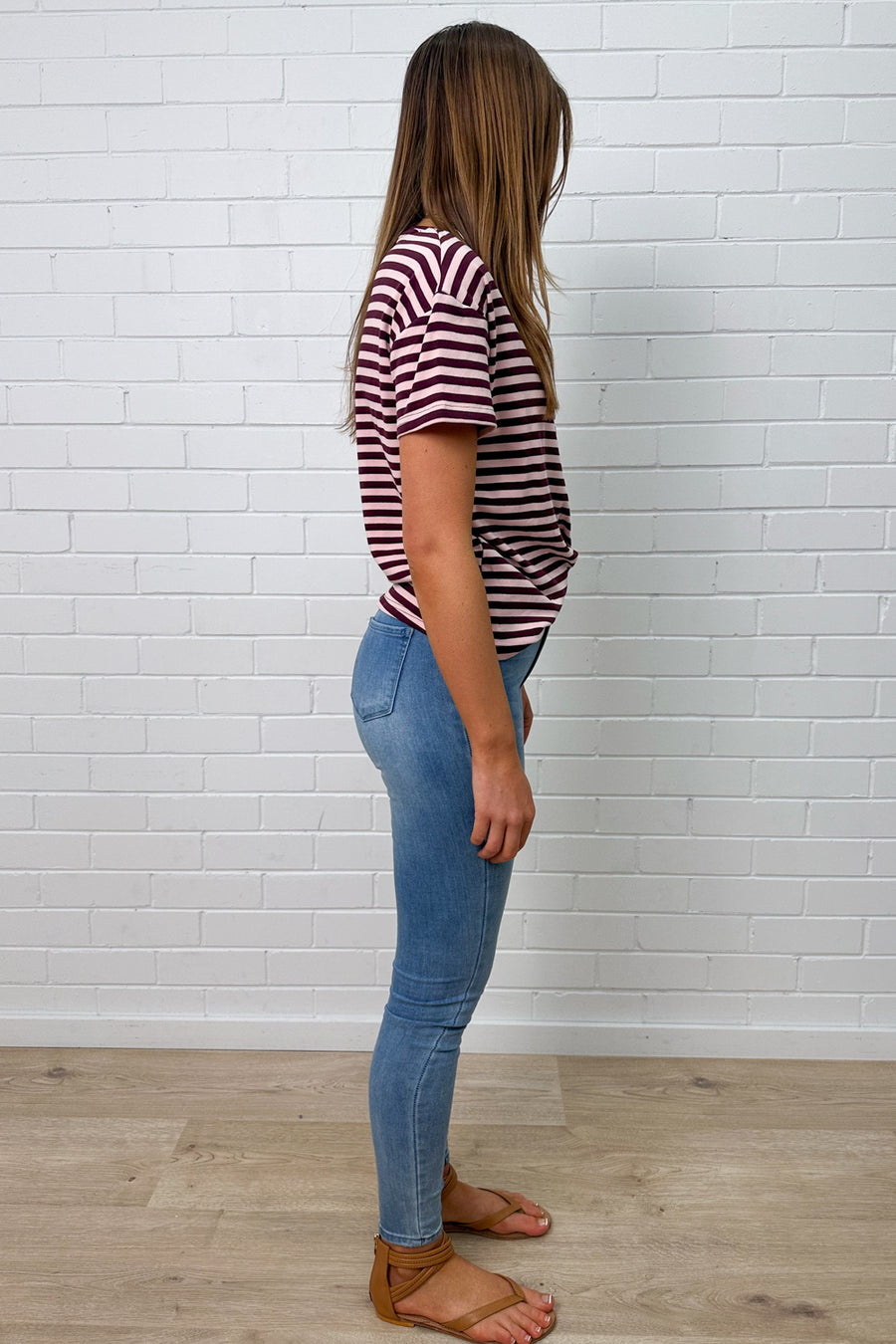 Blush Burgundy Stripe