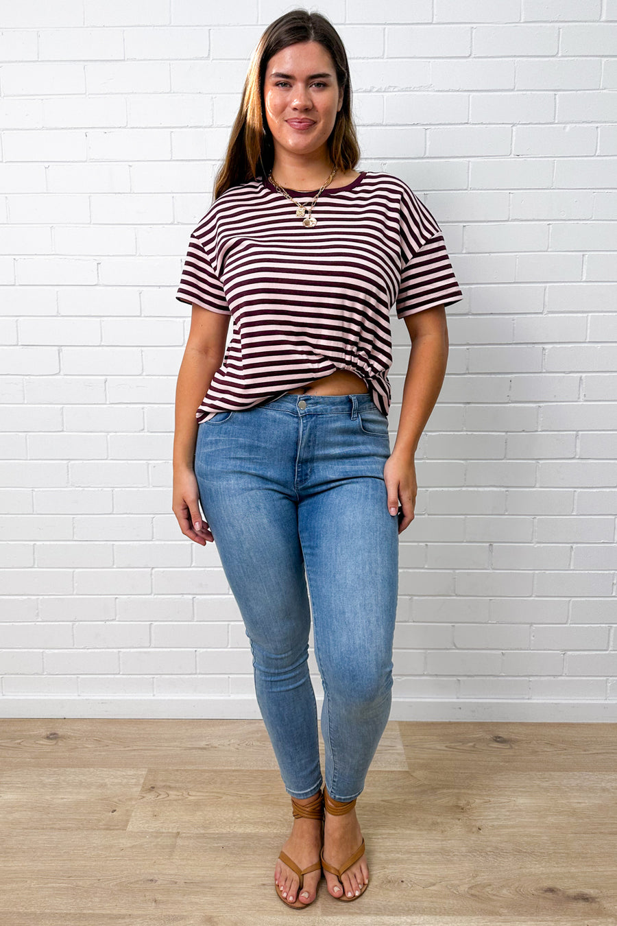 Blush Burgundy Stripe