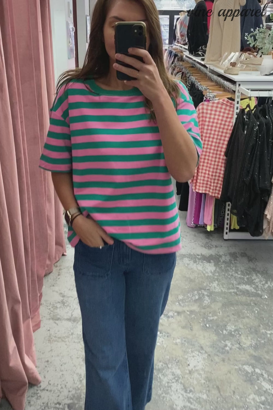 Pink Green Stripe